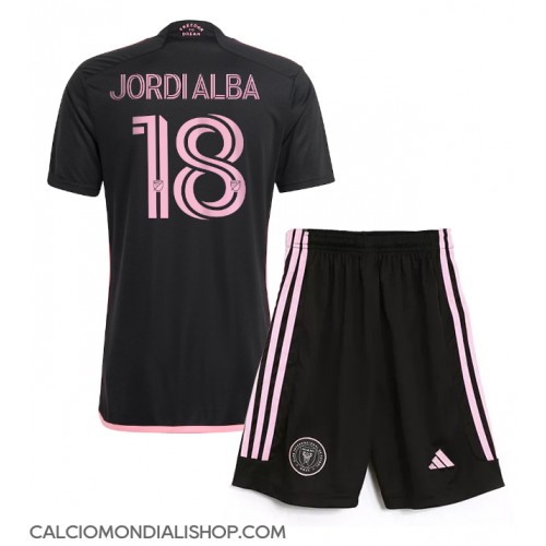 Maglie da calcio Inter Miami Jordi Alba #18 Seconda Maglia Bambino 2024-25 Manica Corta (+ Pantaloni corti)